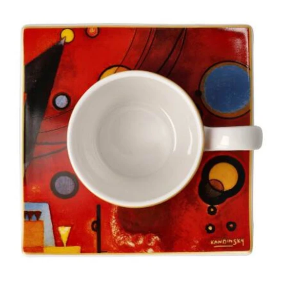 Wassily Kandinsky - Heavy Red csésze + alj csontporcelán 0,1l
