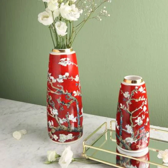Vincent van Gogh Almond Tree red váza porcelán  26.5 cm