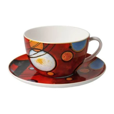 Kandinsky Heavy red tejeskávés csésze csontporcelán  0,5l