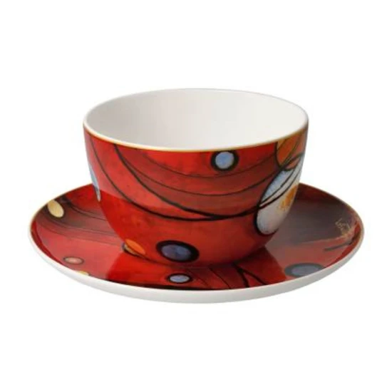 Kandinsky Heavy red tejeskávés csésze csontporcelán  0,5l