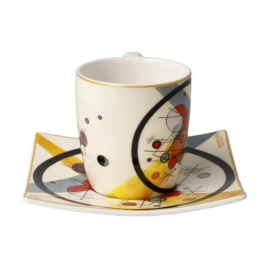 Wassily Kandinsky - Circles in a Circle csésze + alj csontporcelán 0,1l
