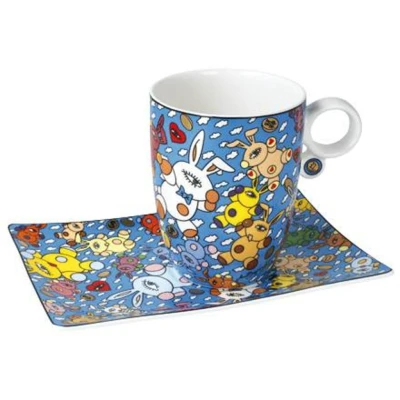 Mauro Bergonzoli Magic Bunny Explosion bögre + alj csontporcelán  0,4l