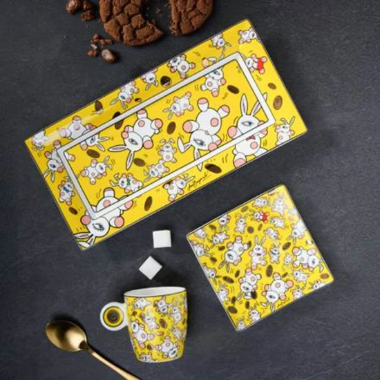 Bergonzoli Magic Bunny Gold tál csontporcelán