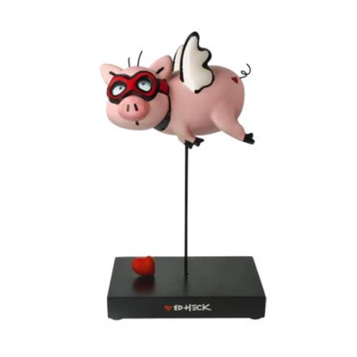 Ed Eck- When Pigs Fly figura porcelán  29 cm