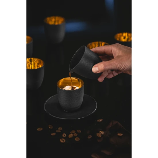 Eisch COSMO GOLD Affogato al oro kávéscsésze kiöntővel díszhengerben 1dl 65 mm Eisch COSMO GOLD Affogato al oro kávéscsésze kiöntővel díszhengerben 1dl 65 mm