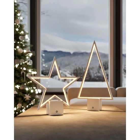 PINE 2.0 - ezüst tölthető asztali lámpa 47 cm