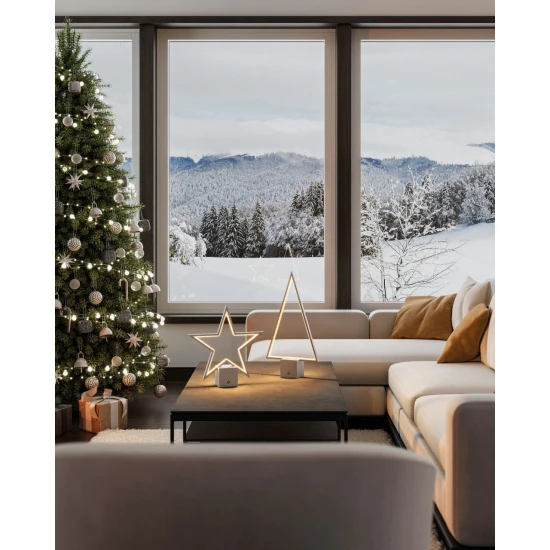 PINE 2.0 - ezüst tölthető asztali lámpa 47 cm