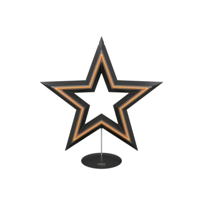 FREESTAR - fekete tölthető  világító csillag 30 cm