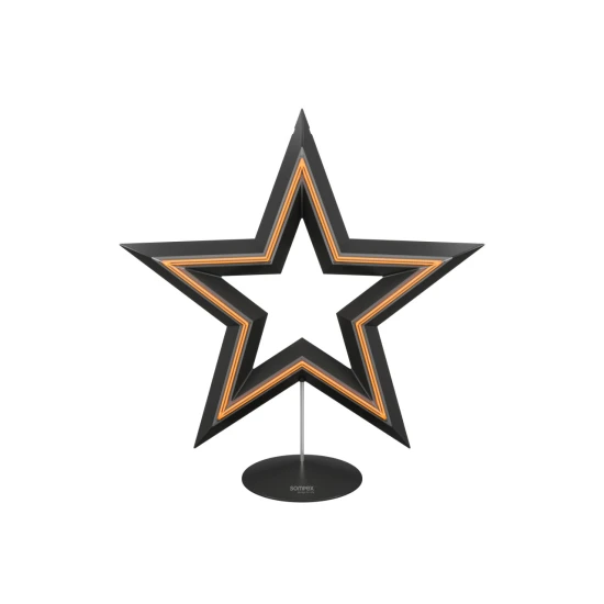 FREESTAR - fekete tölthető  világító csillag 30 cm