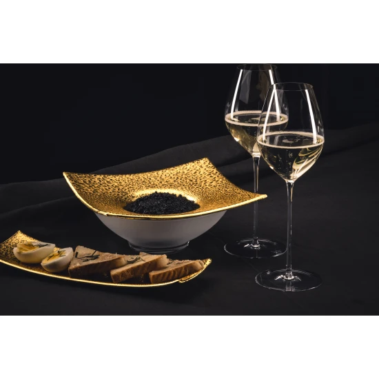 Eisch GOLD RUSH hűtő tál arany díszdobozban