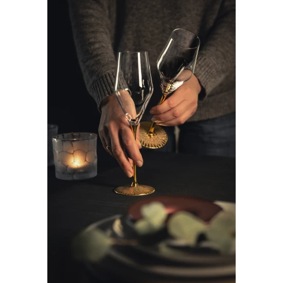 Eisch RAVI GOLD 2 db pezsgőspohár díszdobozban   2,6dl 246 mm