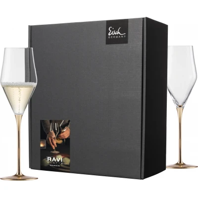 Eisch RAVI GOLD 2 db pezsgőspohár díszdobozban   2,6dl 246 mm