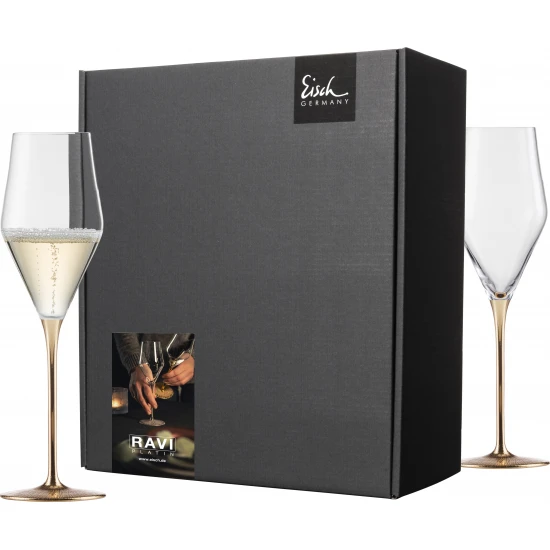 Eisch RAVI GOLD 2 db pezsgőspohár díszdobozban   2,6dl 246 mm