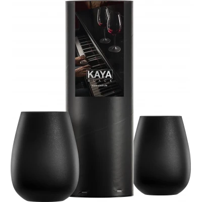Eisch KAYA BLACK 2 db pohár díszhengerben 5,5dl 118 mm