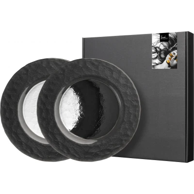 Eisch KAYA BLACK 2 db tányér díszdobozban 230 mm