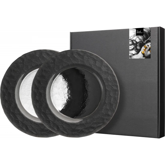 Eisch KAYA BLACK 2 db tányér díszdobozban 230 mm