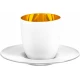 Eisch COSMO PURE WHITE Affogato al oro kávéscsésze kiöntővel díszhengerben 1dl 65 mm Eisch COSMO PURE WHITE Affogato al oro kávéscsésze kiöntővel díszhengerben 1dl 65 mm