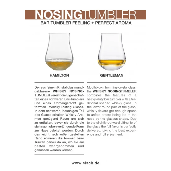 Eisch GENTLEMAN 2 db Whisky Nosing pohár díszhengerben 3,5dl 114 mm