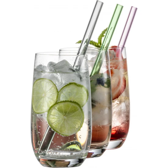 Eisch GENTLEMAN szívószál készlet 2 darabos szürke tisztító kefével díszdobozban