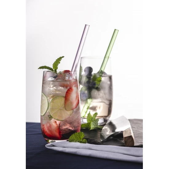 Eisch GENTLEMAN szívószál készlet 2 darabos rosé tisztító kefével díszdobozban