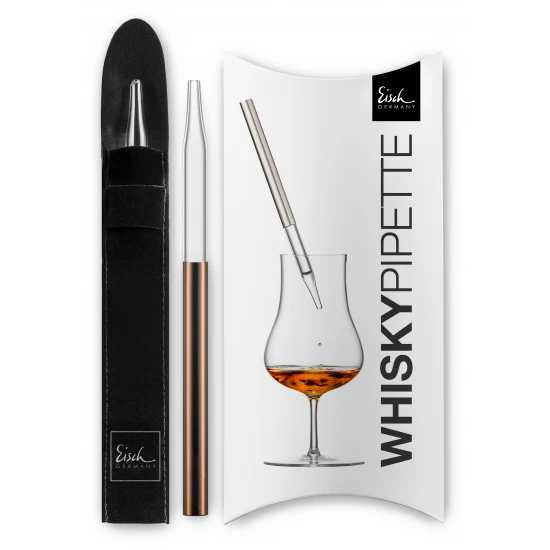 Eisch GENTLEMAN Whisky-Rum Pipetta réz díszdobozban