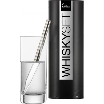 Eisch GENTLEMAN Whisky-Rum Pipetta készlet platina díszhengerben