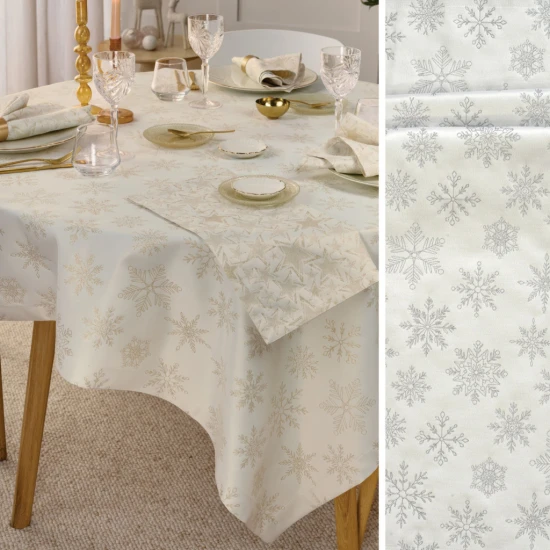 Sander Cristallo Luce asztalterítő 130x170 cm szögletes ekrü-arany