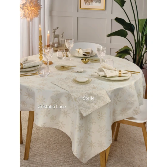 Sander Cristallo Luce asztalterítő 130x170 cm szögletes ekrü-arany