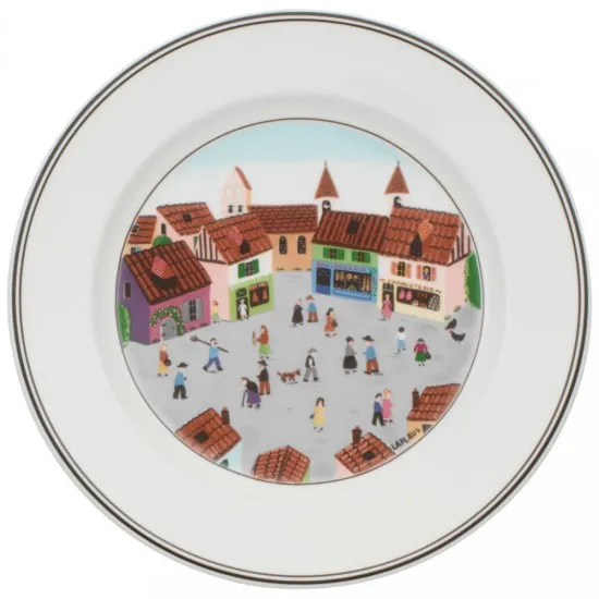 Design Naif reggelizőtányér A falu 21 cm