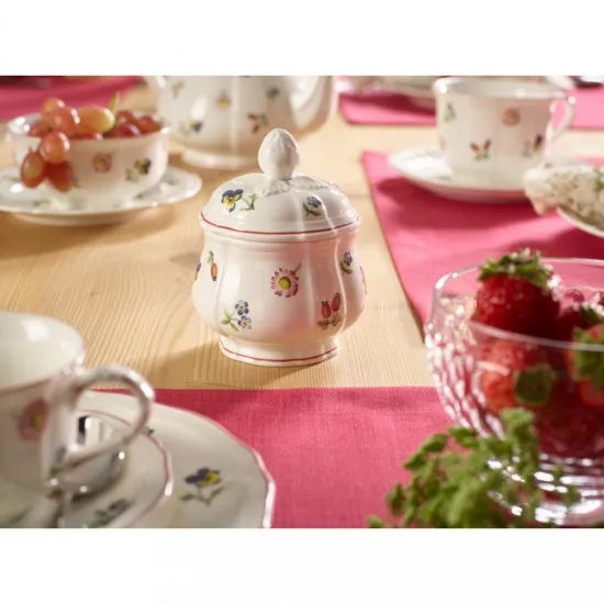 Petite Fleur cukortartó fedővel 6 személyes 2 dl