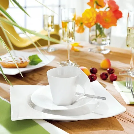 NewWave reggelizőtányér szögletes, karimás 24x22 cm