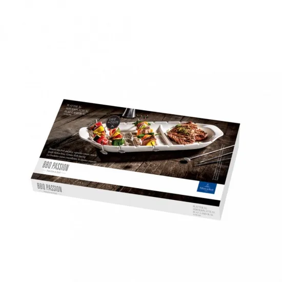 BBQ Passion sültes tálalótál nyárstartóval 52x22 cm