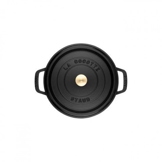 Staub öntöttvas edény | fekete | kerek | 20 cm | 2,2l