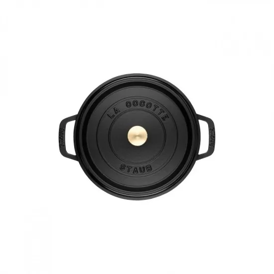 Staub öntöttvas edény | fekete | kerek | 22 cm | 2,6l