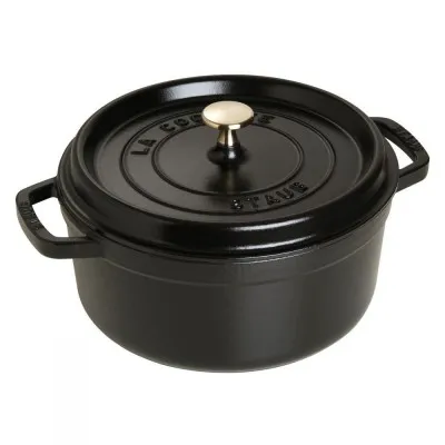 Staub öntöttvas edény | fekete | kerek | 24 cm | 3.79l