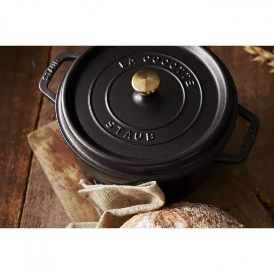 Staub öntöttvas edény | fekete | kerek | 24 cm | 3.79l