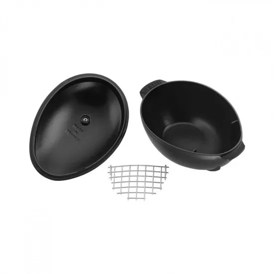 Staub kagylóformájú öntöttvas edény | ovális | fekete 25 cm