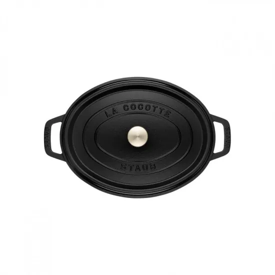 Staub öntöttvas edény | fekete | ovális | 27 cm | 3,2l