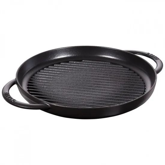 Staub öntöttvas kerek grillserpenyő fekete 1,2 l 30 cm Staub öntöttvas kerek grillserpenyő fekete 1,2 l 30 cm