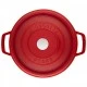 Staub öntöttvas edény| piros | kerek | mély 24 cm | 4,7l