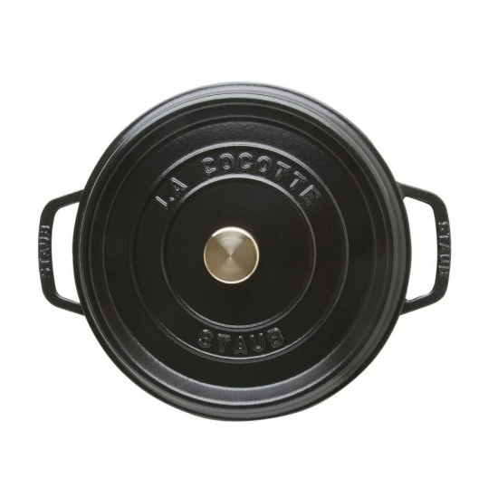 Staub öntöttvas edény | fekete | kerek | mély 24 cm