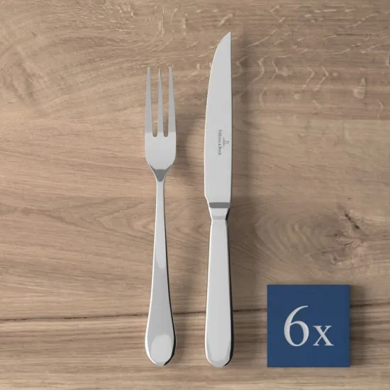 Oscar steakkés, steakvilla készlet 6 személyes 28,5x20x5cm