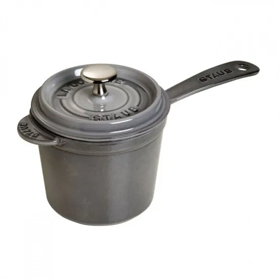 Staub öntöttvas mártásos edény | szürke | kerek | 14 cm | 1,2l Staub öntöttvas mártásos edény | szürke | kerek | 14 cm | 1,2l