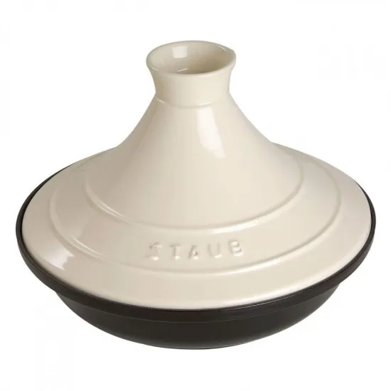 Staub öntöttvas tajine | fekete/krémszinű | kerek | 28 cm