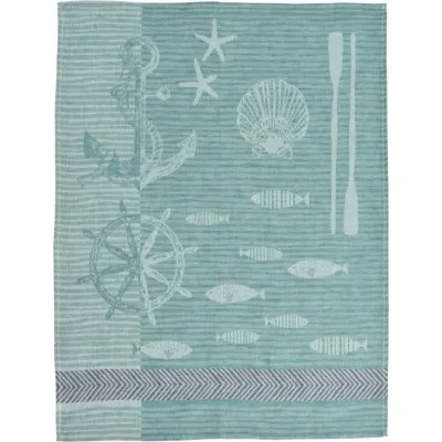 Sander Nautica konyharuha, tengerzöld, tengeri mintás, 50x70 cm