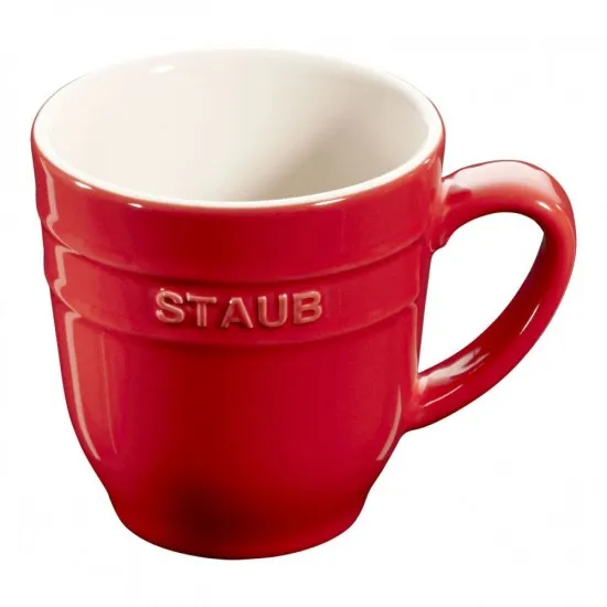 Staub kerámia bögre | meggypiros | kerek | 3,5 dl