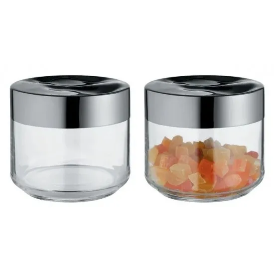 Alessi Julietta üveg tárolóedény, 10,5x9,3 cm, 0,5 l